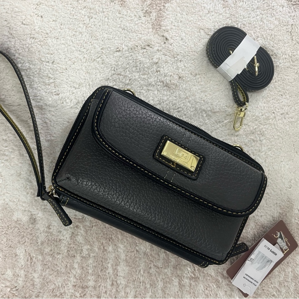 BOC Black‎ Crossbody Bag with Gold Accents